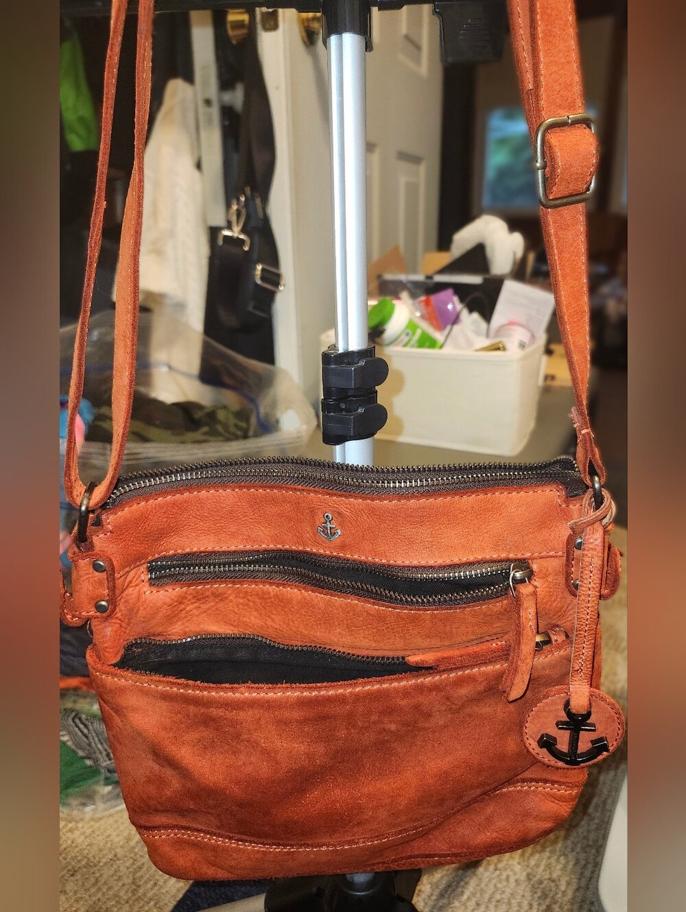 Harbour 2nd Leather Rust Orange Crossbody Bag